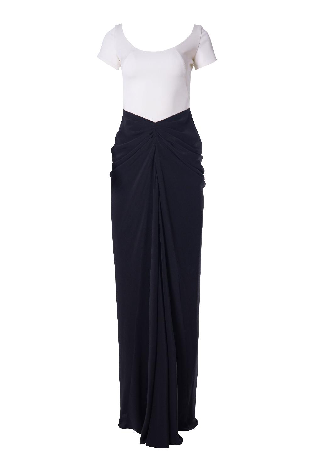 rhea costa Amna Long Dress In Black-White
