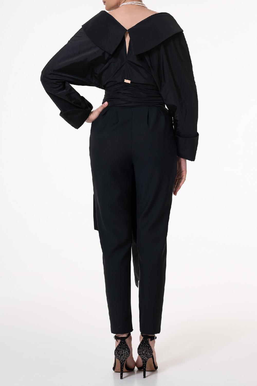 Rhea Costa Angelina Black Taffeta Shirt