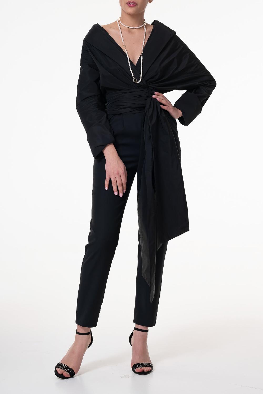 Rhea Costa Angelina Black Taffeta Shirt