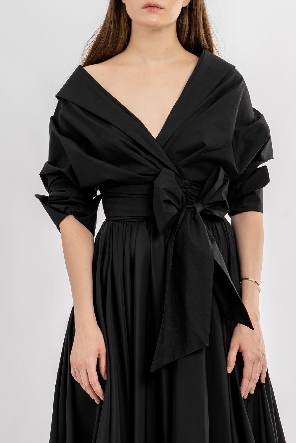 rhea costa Angelina Cotton Shirt In Black