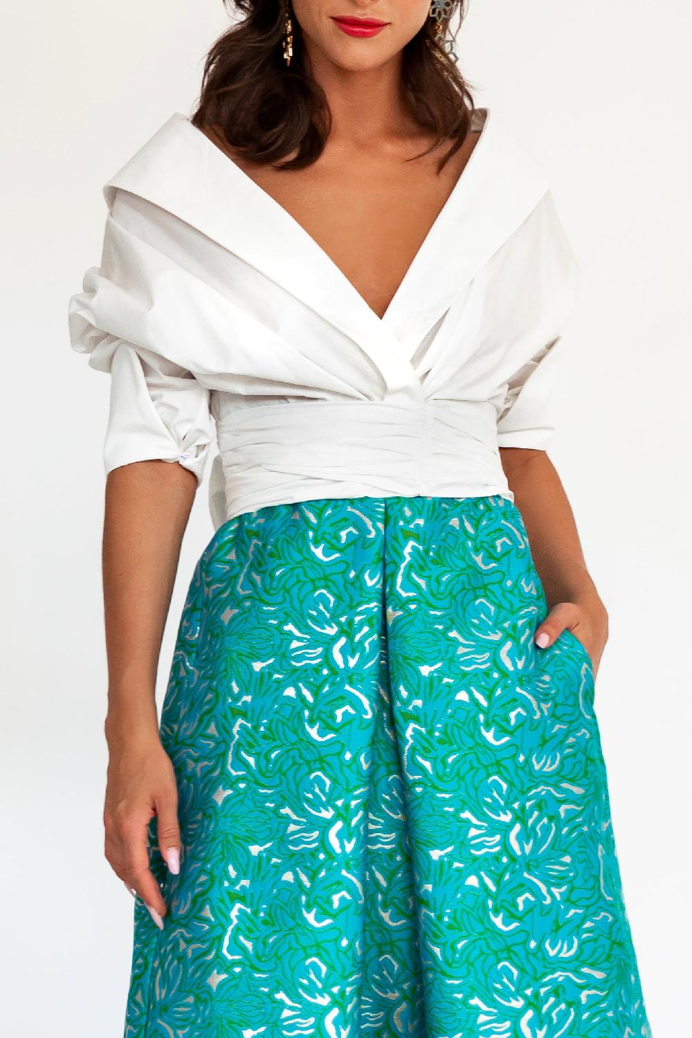 rhea costa Angelina Cotton Shirt In White