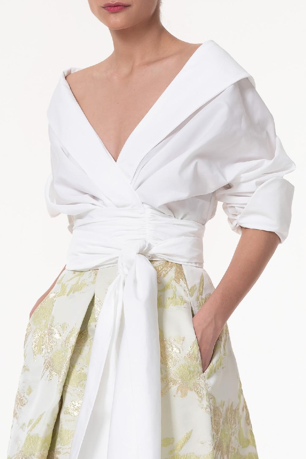 rhea costa Angelina Ivory Taffeta Shirt
