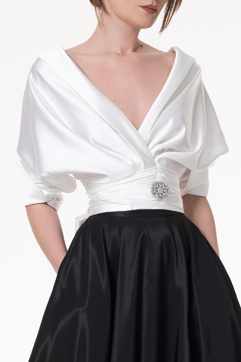 rhea costa Angelina Satin Shirt In White