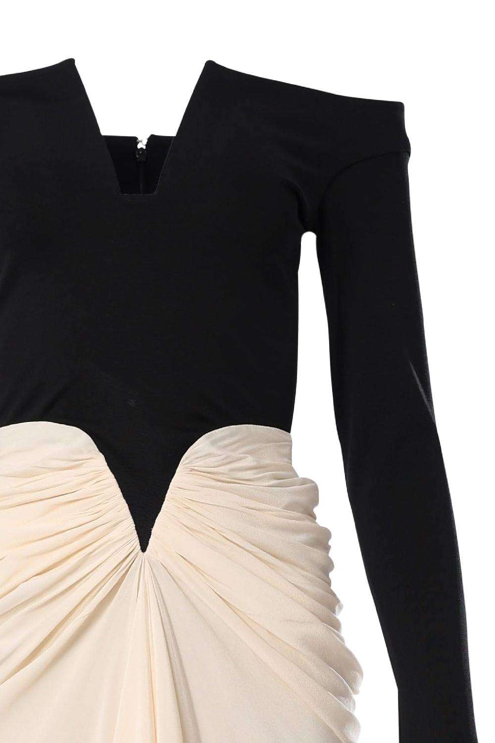 Rhea Costa Anita Ankle Length Dress In Cream-Black