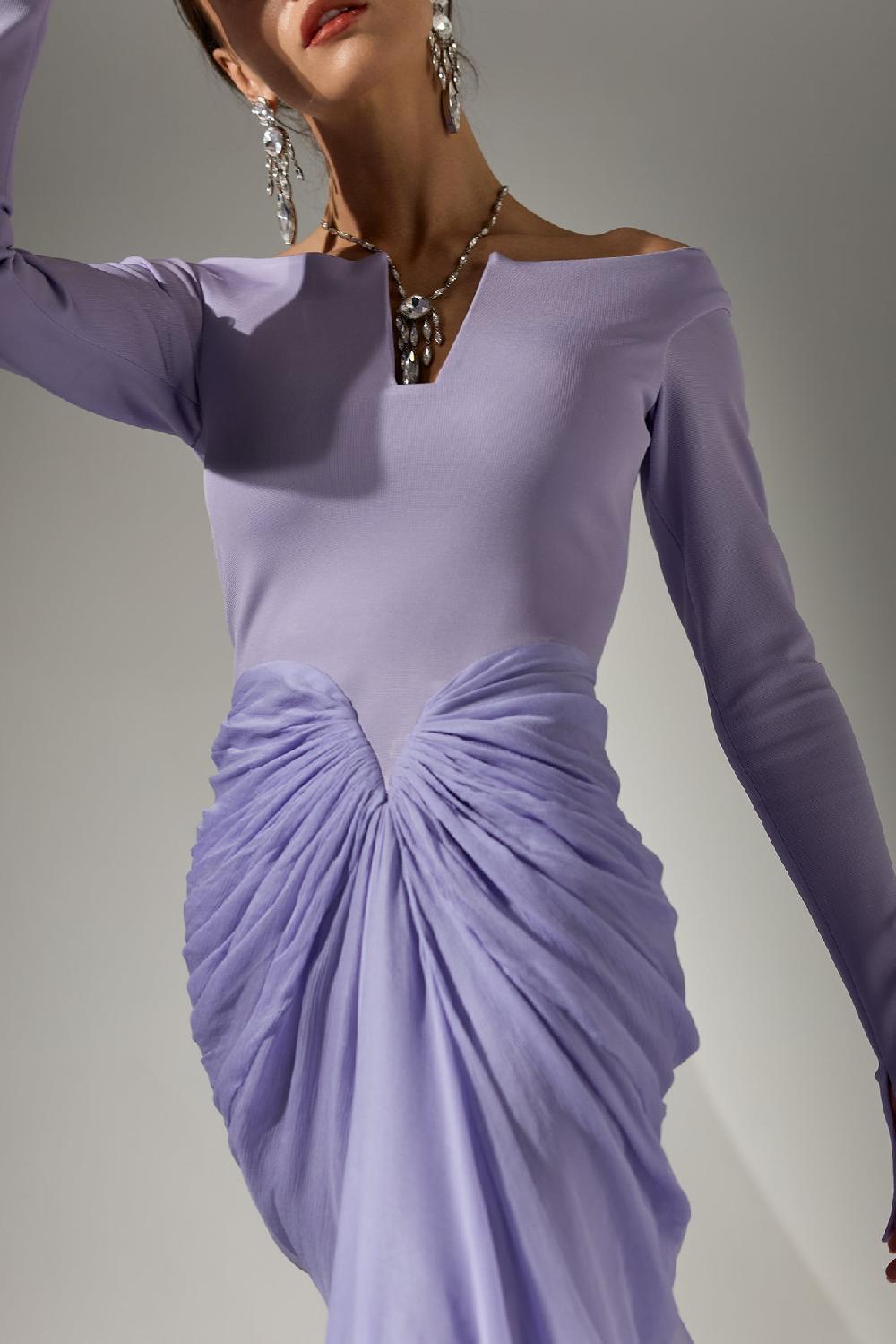 Rhea Costa Anita Dress In Lilac