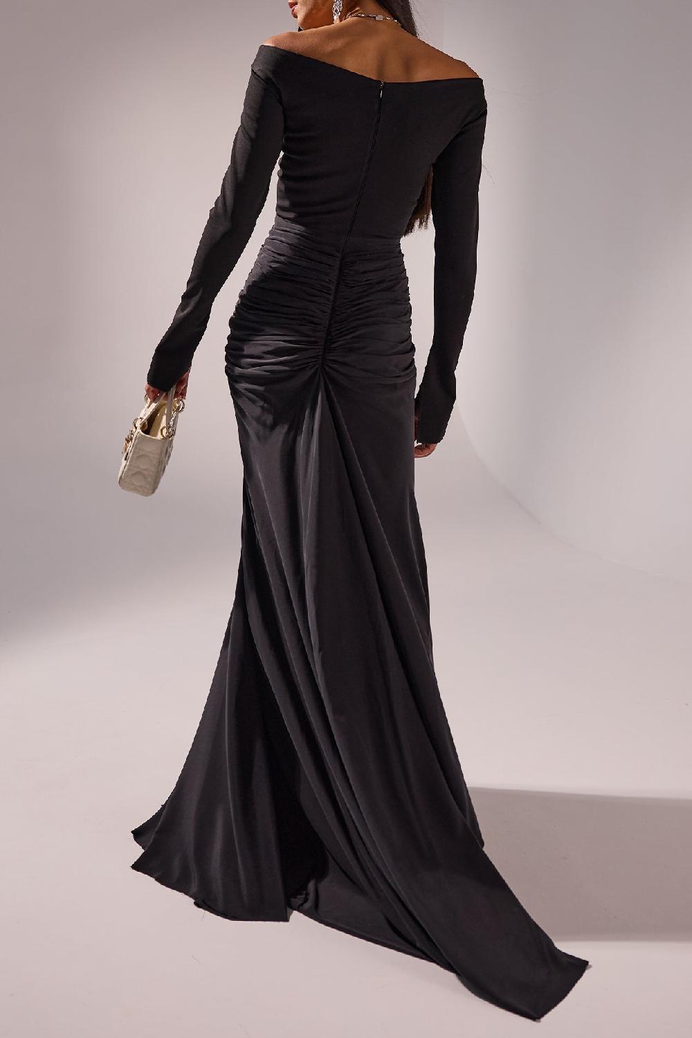Rhea Costa Anita Long Dress In Black