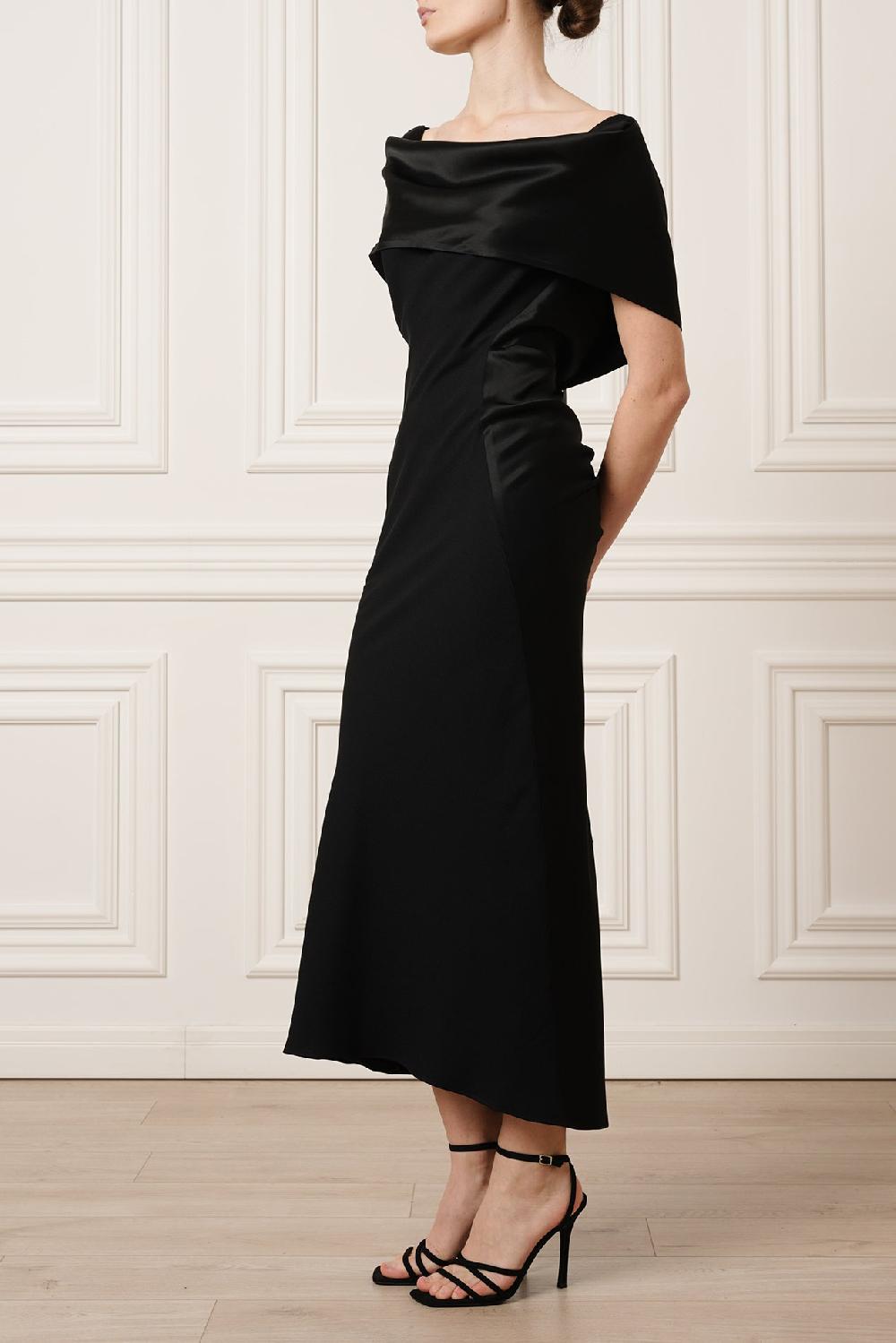 Rhea Costa Astrid Open Back Dress In Black