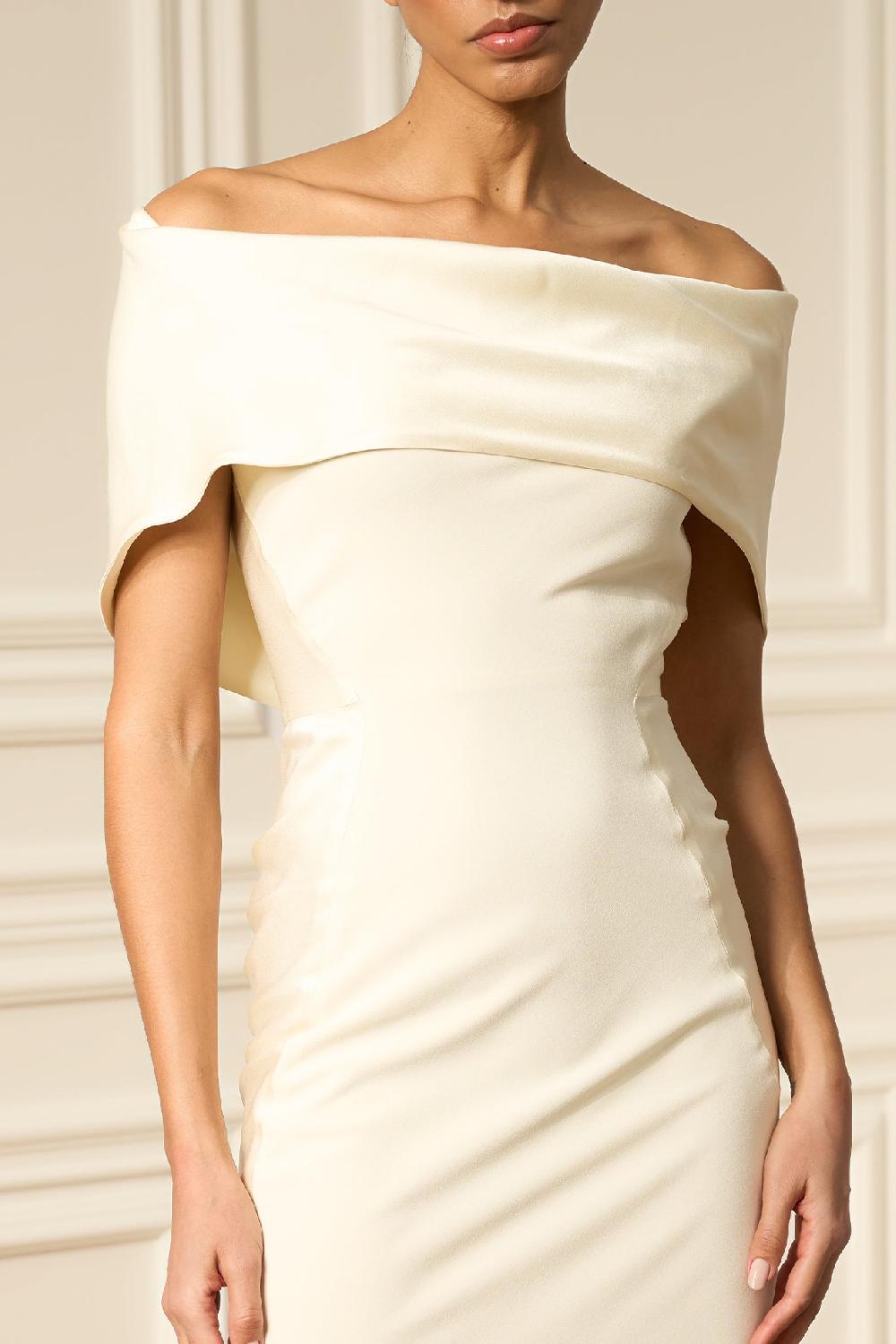 Rhea Costa Astrid Open Back Dress In Cream