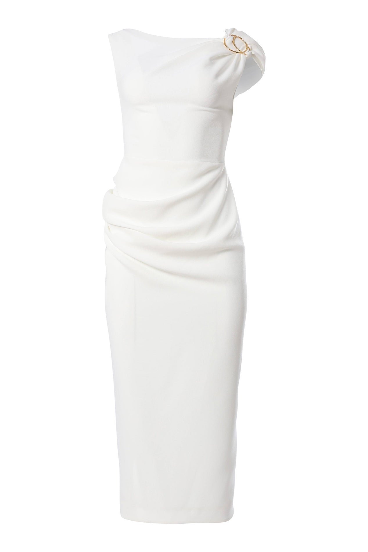 rhea costa Avra Midi Dress In Off-White