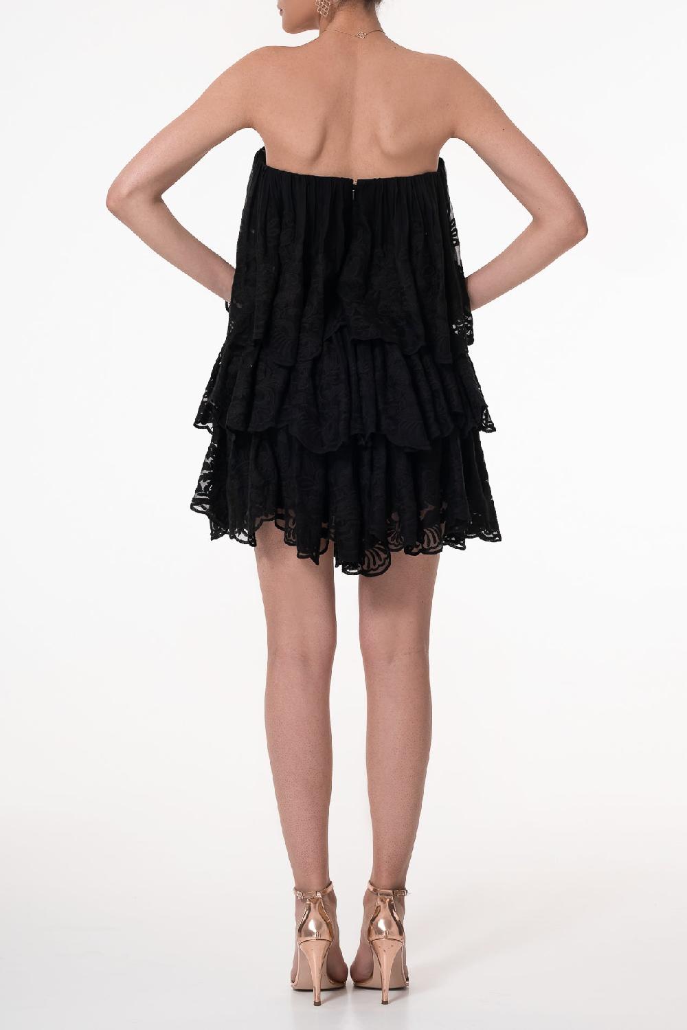 Rhea Costa Aydin Black Boho Short Dress