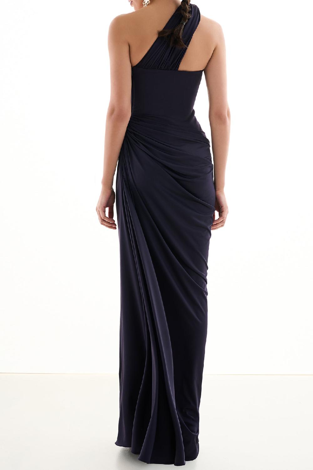 Rhea Costa Azra Jersey Dress In Blueberry