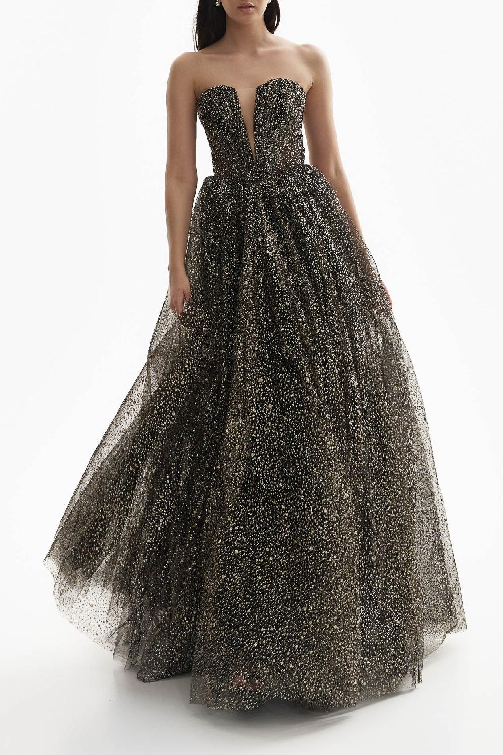 rhea costa Cassiopeia Glitter Tulle Bodice Dress