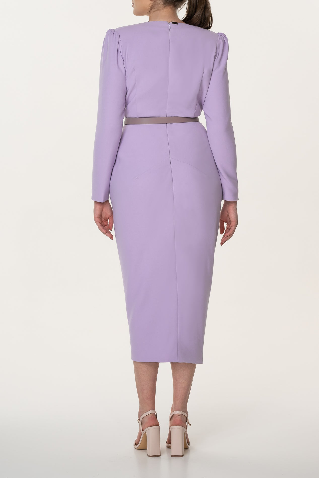 Rhea Costa Chloe Midi Crepe Dress In Orchid