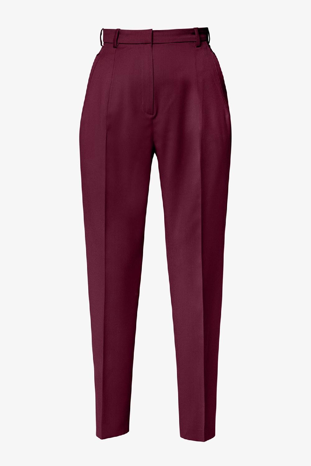 rhea costa Classic Conic Wool Pants in Burgundy