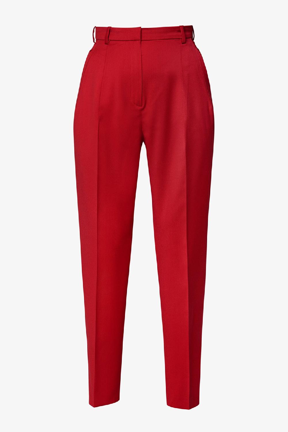 rhea costa Classic Conic Wool Pants in Hot Red