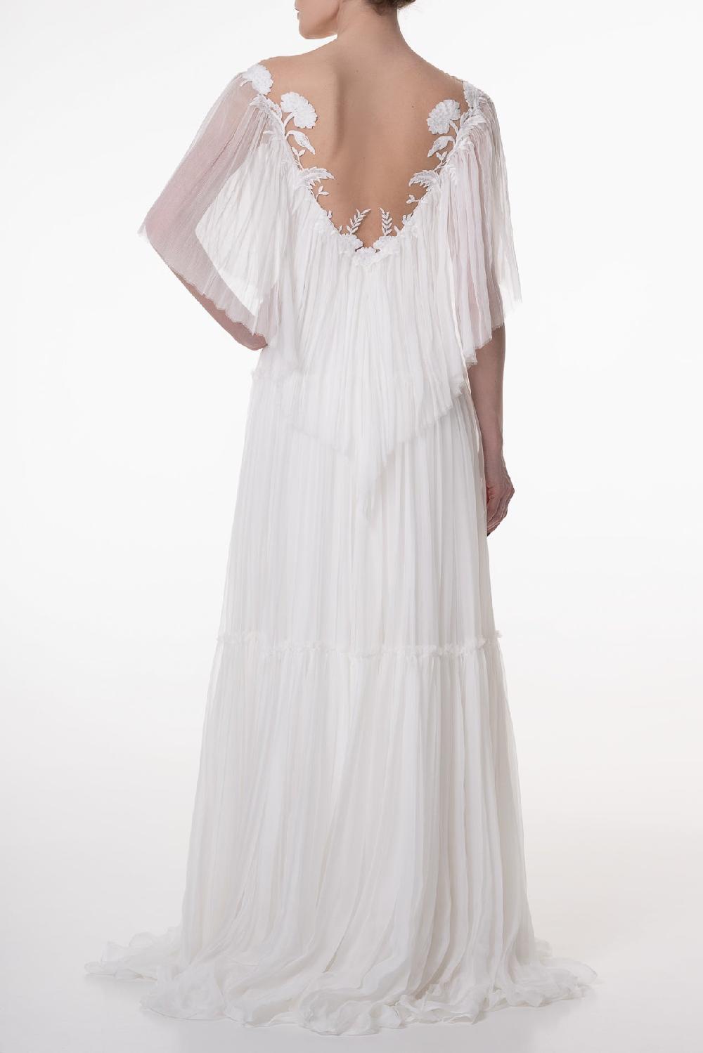 Rhea Costa Clover Boho Silk Chiffon Long Dress