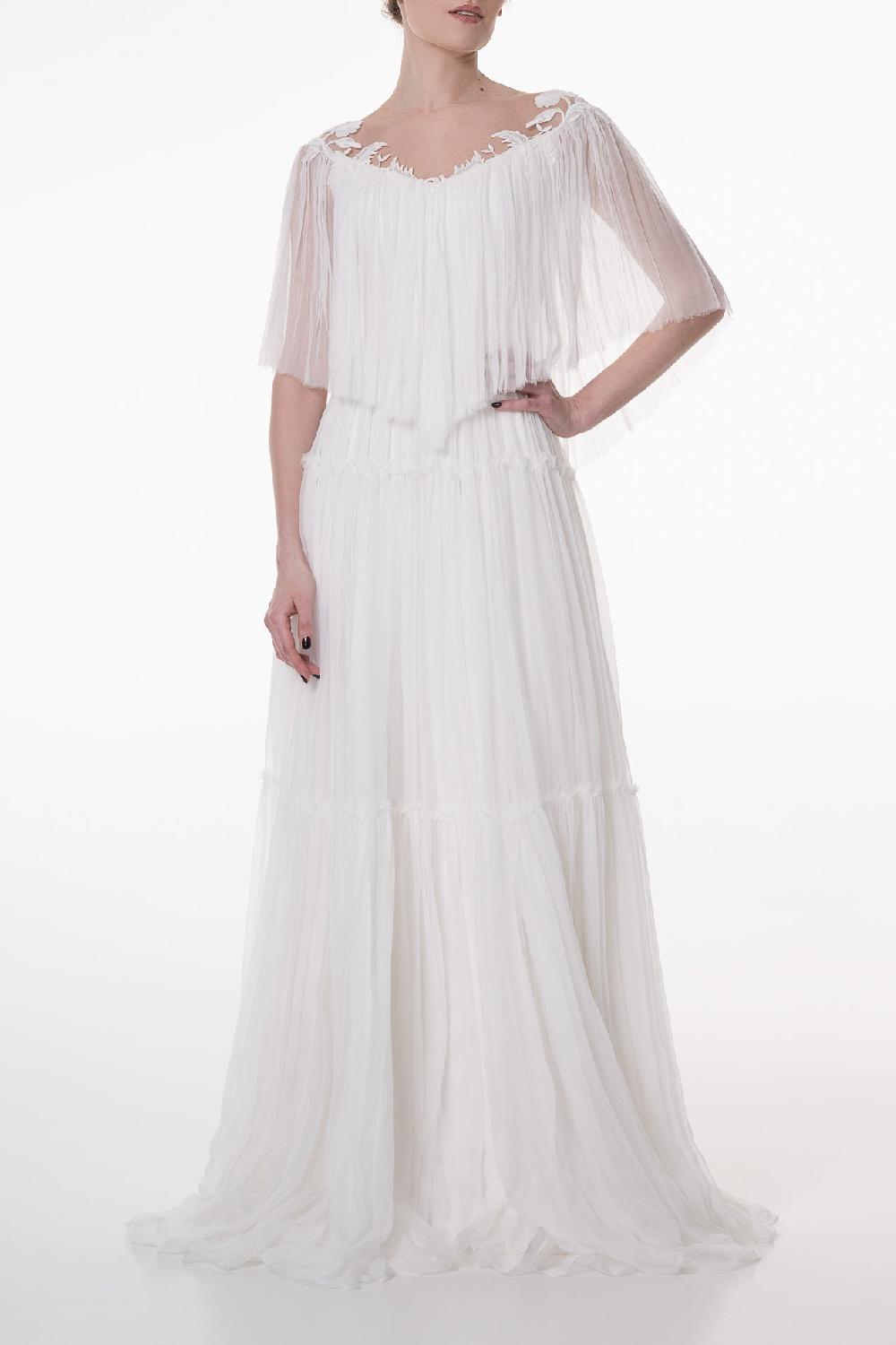 rhea costa Clover Boho Silk Chiffon Long Dress