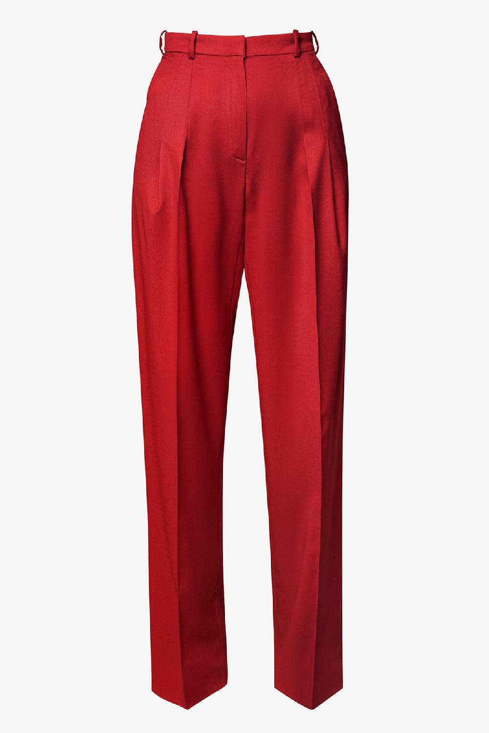 rhea costa Cosmopolitan Wide Wool Pants in Hot Red