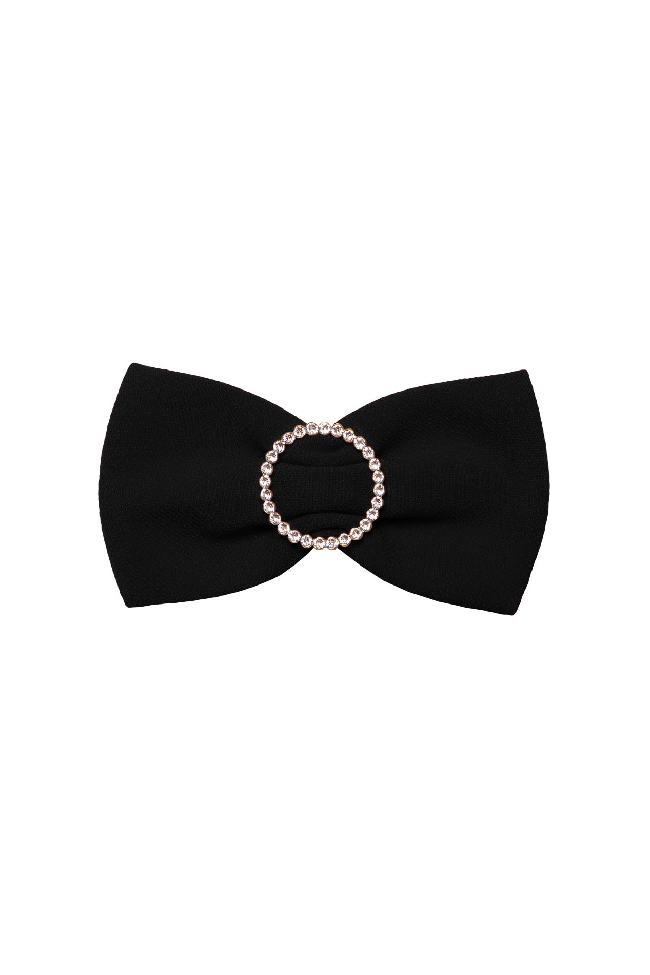 Rhea Costa Crystals Black Crepe Bow Brooch