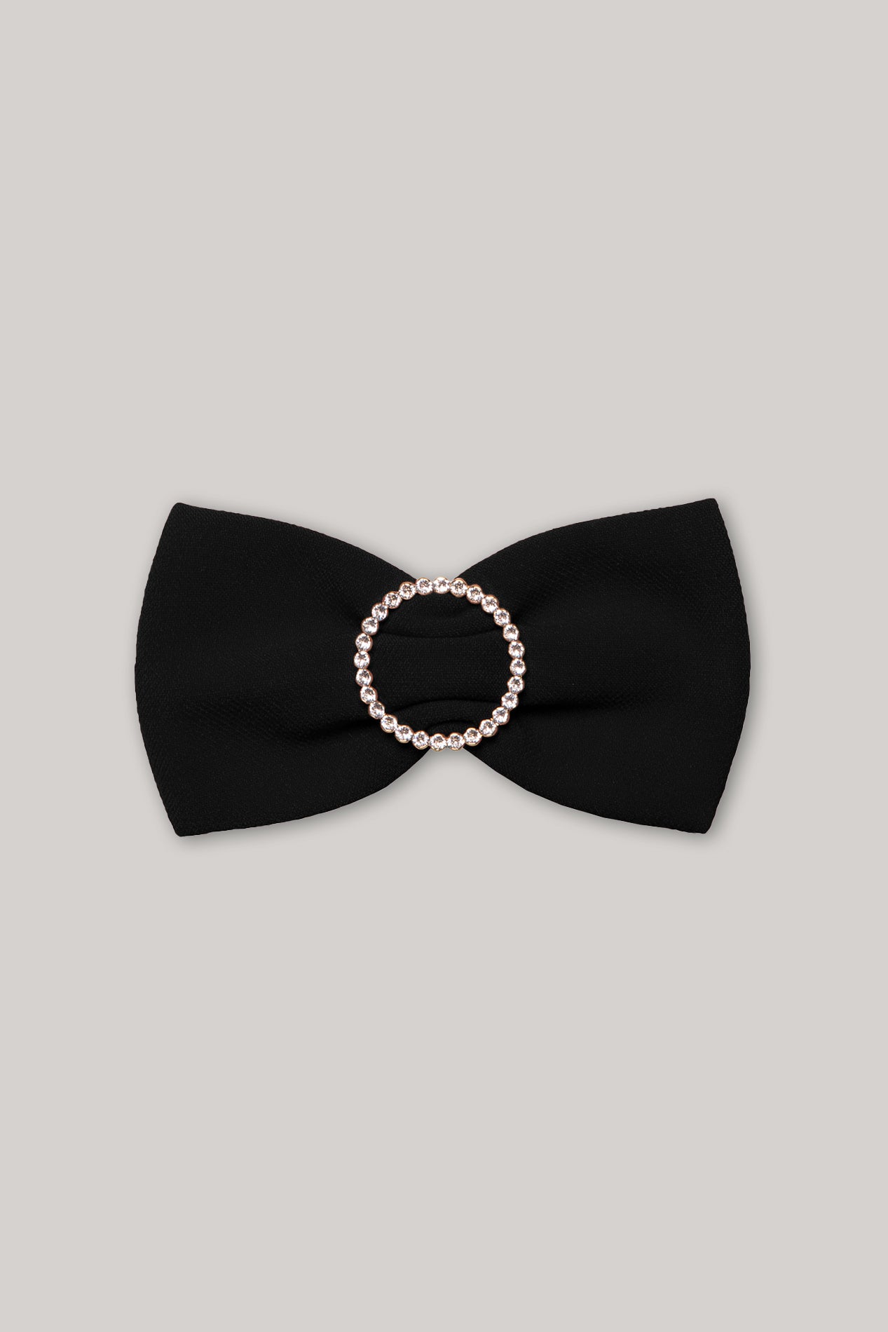 Rhea Costa Crystals Black Crepe Bow Brooch