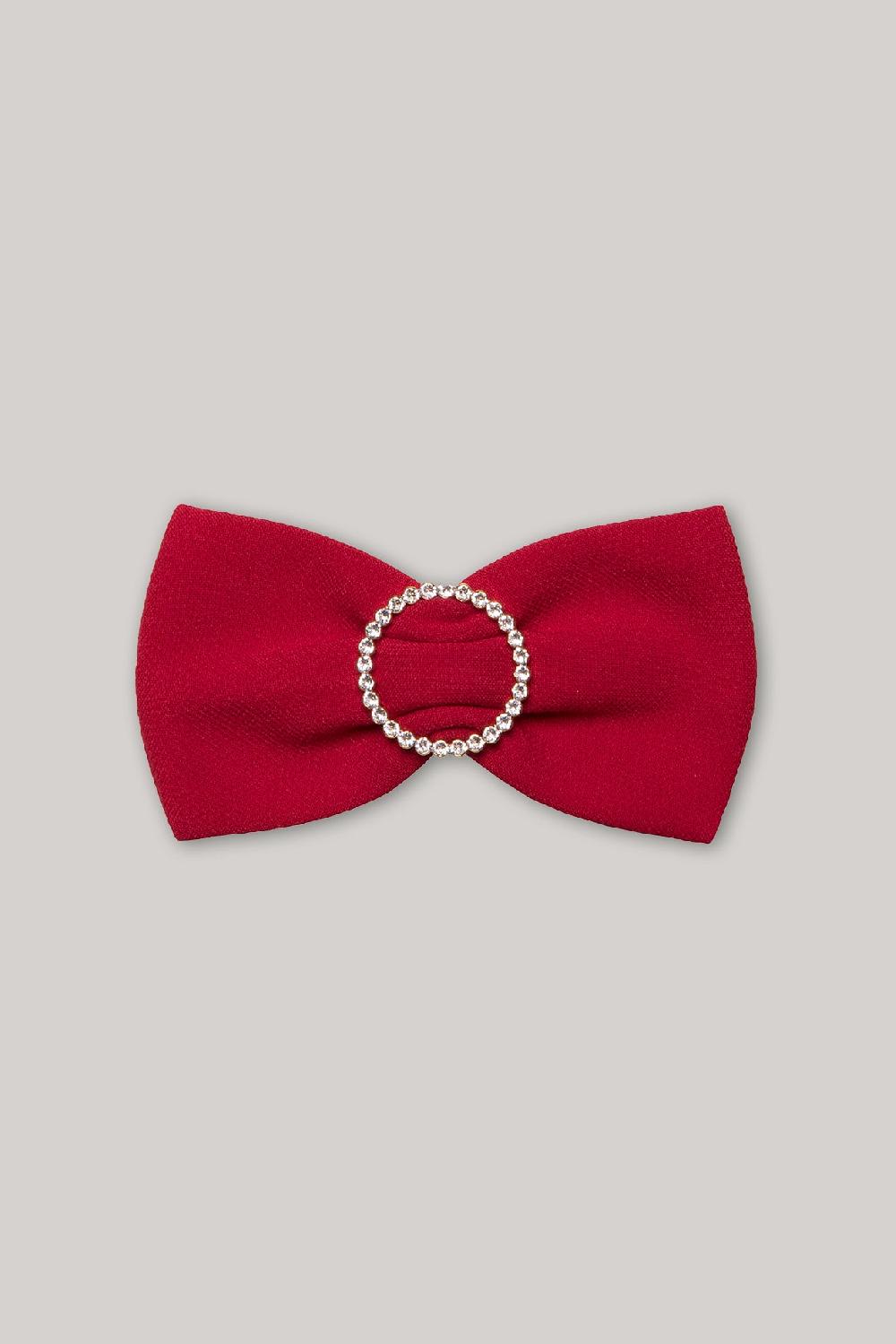 rhea costa Crystals Red Crepe Bow Brooch