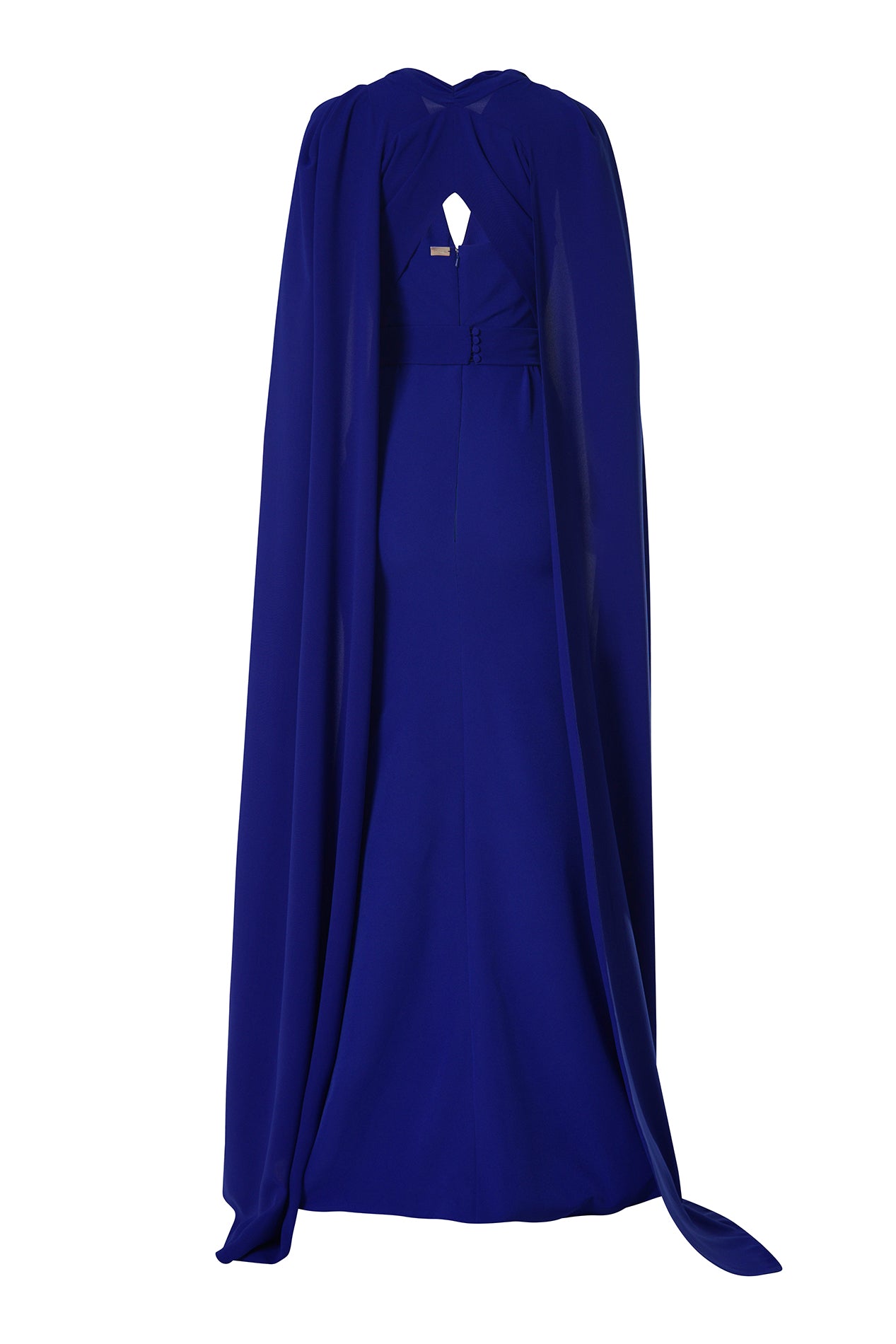 Rhea Costa Dalal Cape-Dress In Royal-Blue