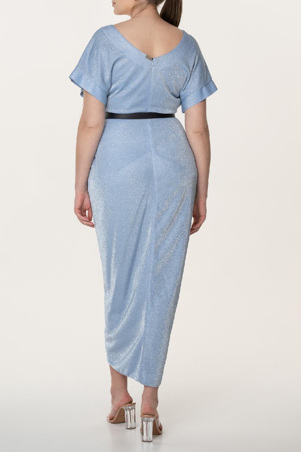 Rhea Costa Daphne Jersey Dress In Azure