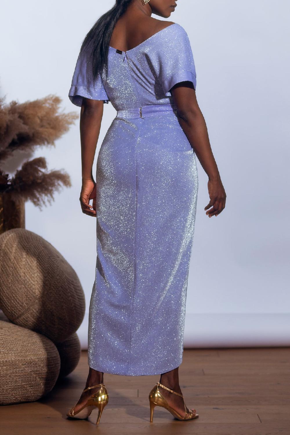 Rhea Costa Daphne Jersey Dress In Mauve