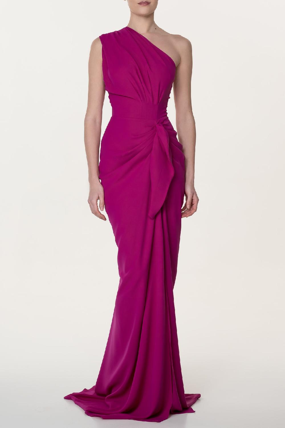 Rhea Costa Elena Crepe Dress In Calla