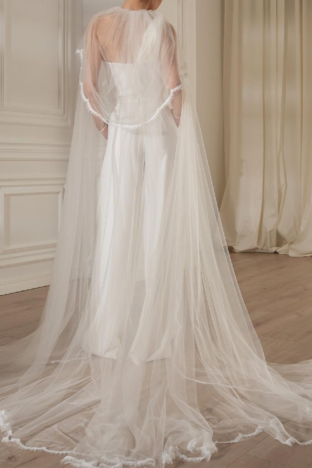 Rhea Costa Elena Crepe Jumpsuit In Off-White