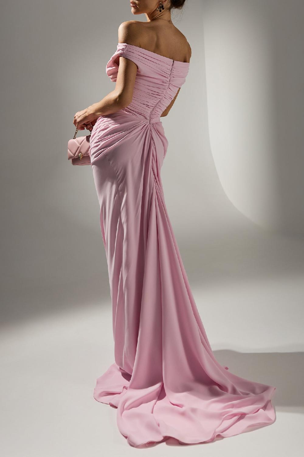 Rhea Costa Eliza Long Dress In Ballet-Pink