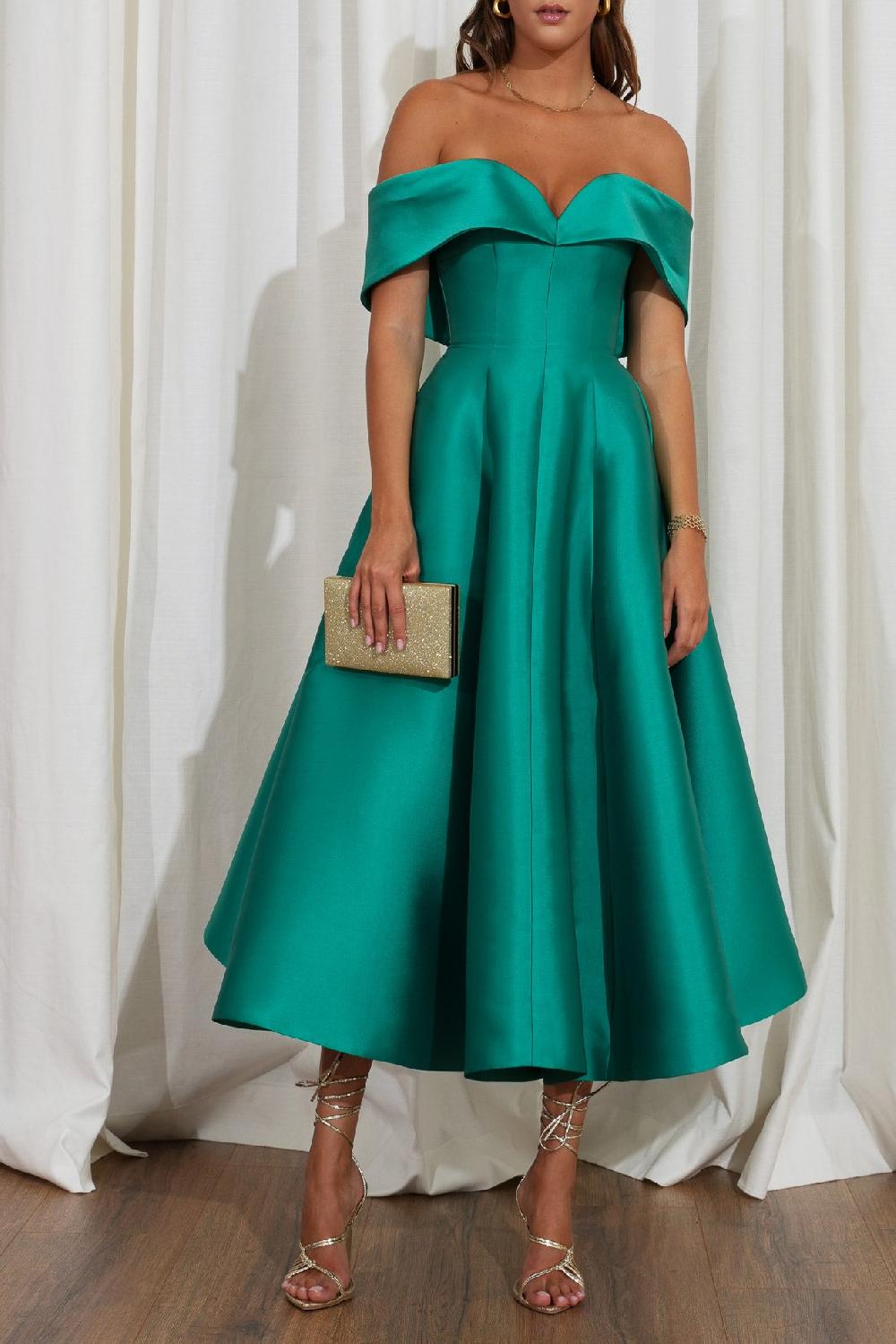 rhea costa Ellie Mikado Midi Dress