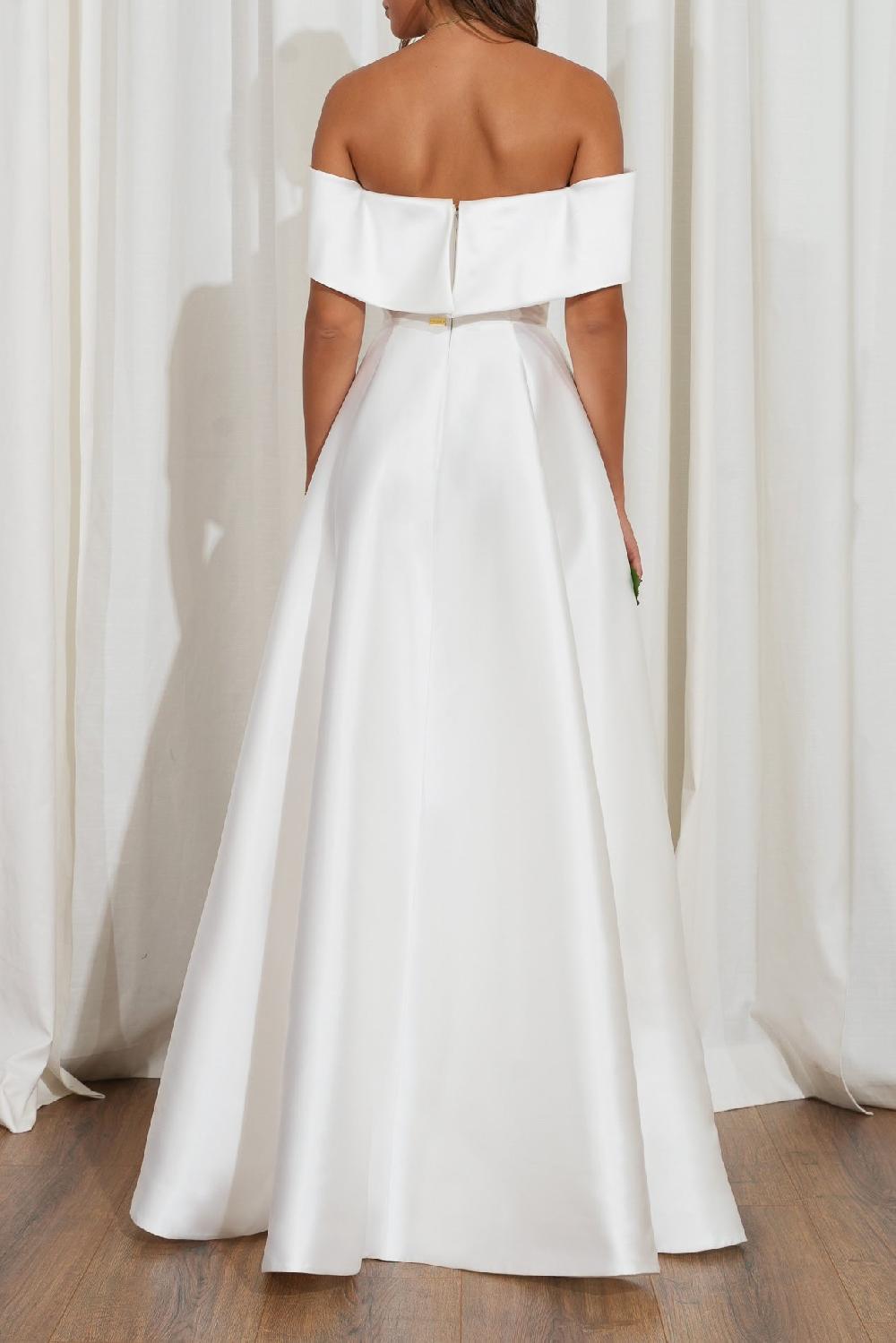 Rhea Costa Ellie Off-White Bridal Mikado Gown