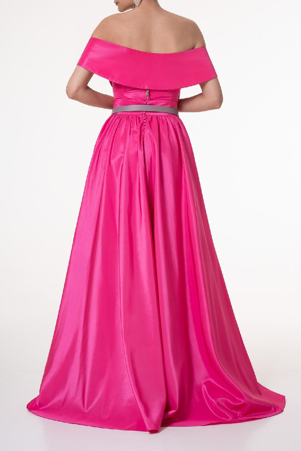 Rhea Costa Enid Taffeta Short Dress In Bubblegum