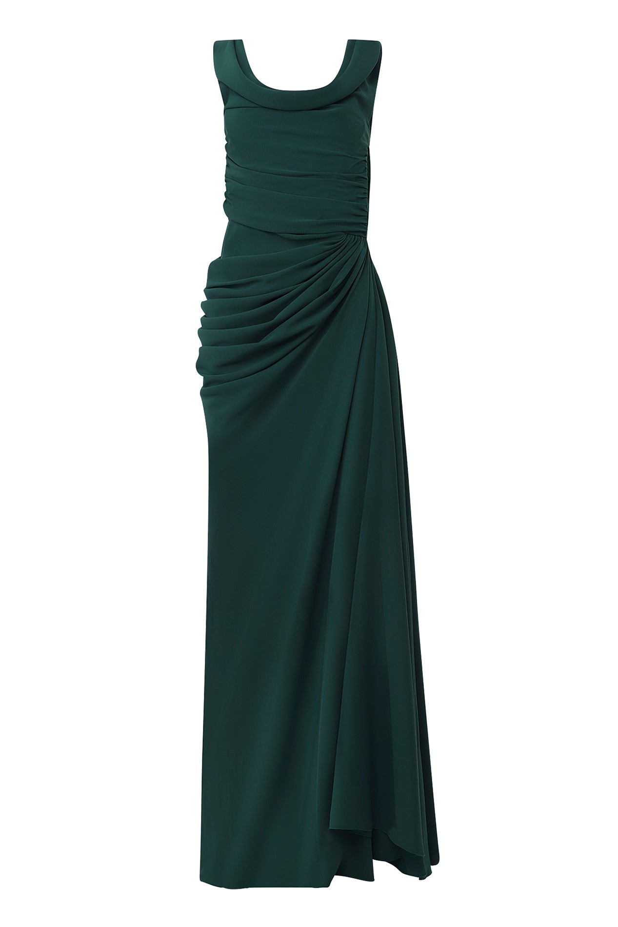 rhea costa Eve Long Dress In Dark-Green
