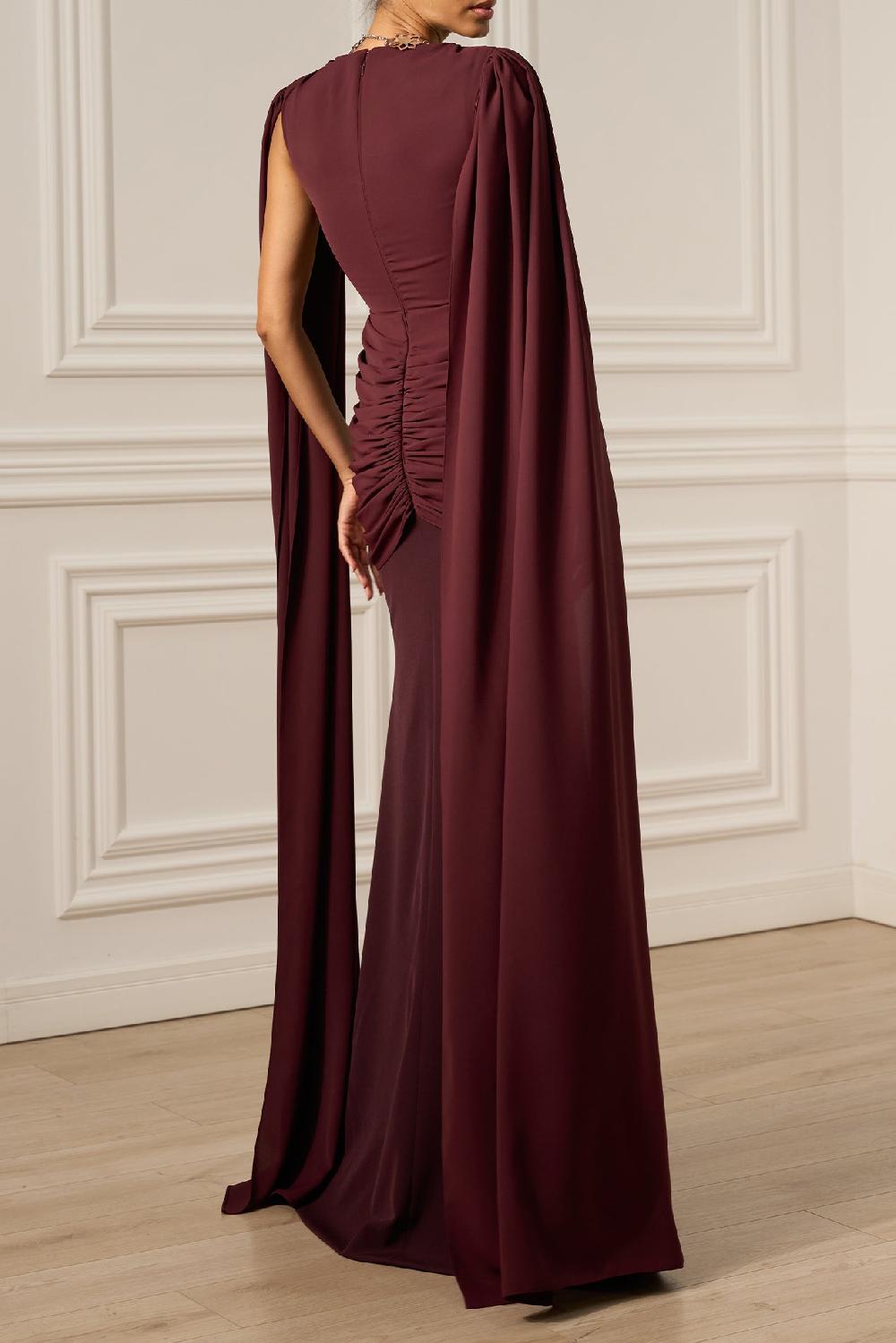 Rhea Costa Evelyn Dress In Burgundy