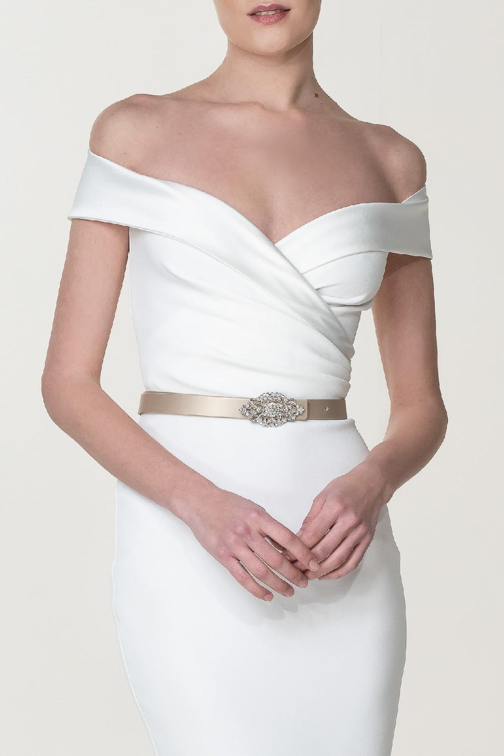 Rhea Costa Farida Crepe Midi Dress In Ivory