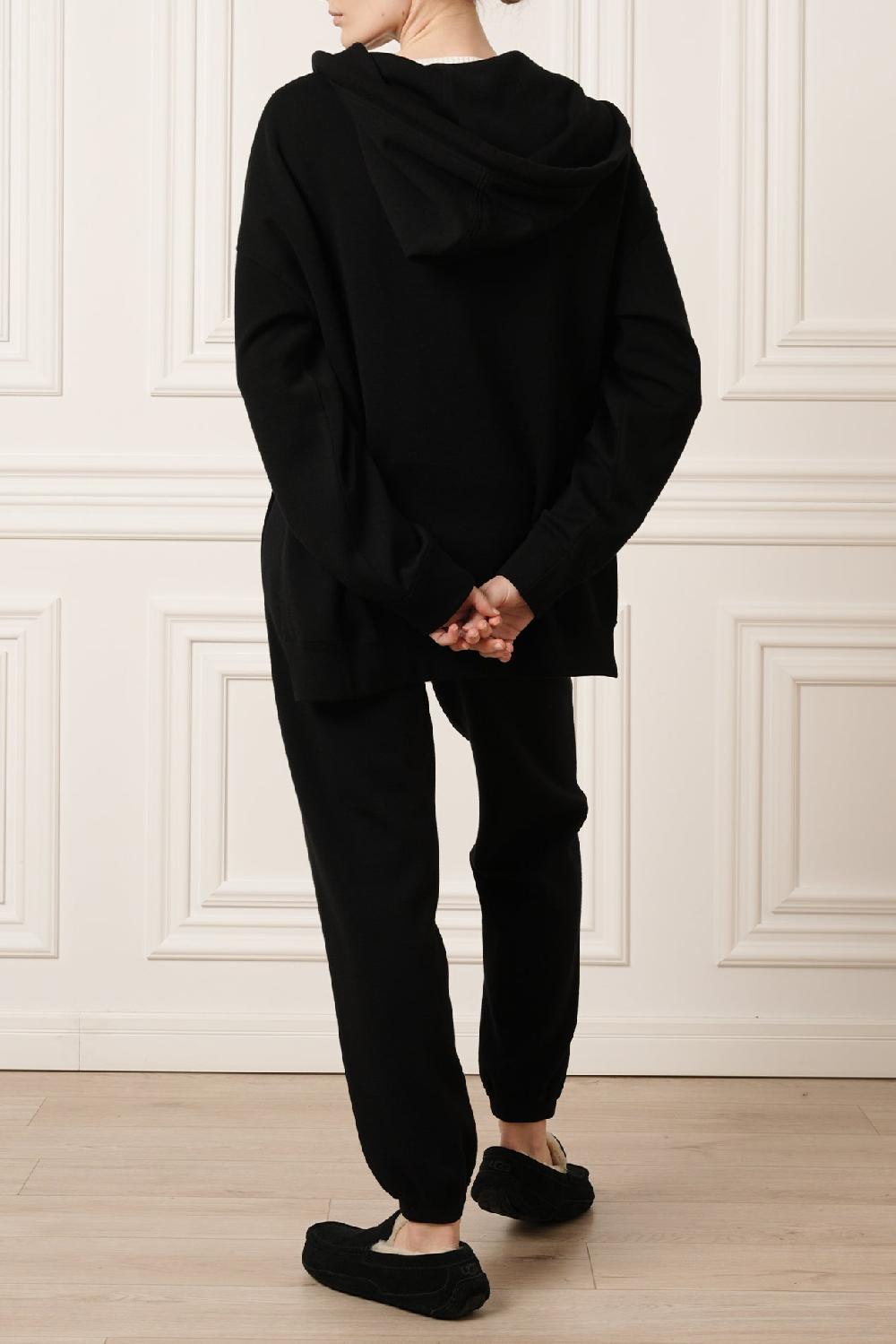 Rhea Costa Gia Jersey Wool Track Pants In Black