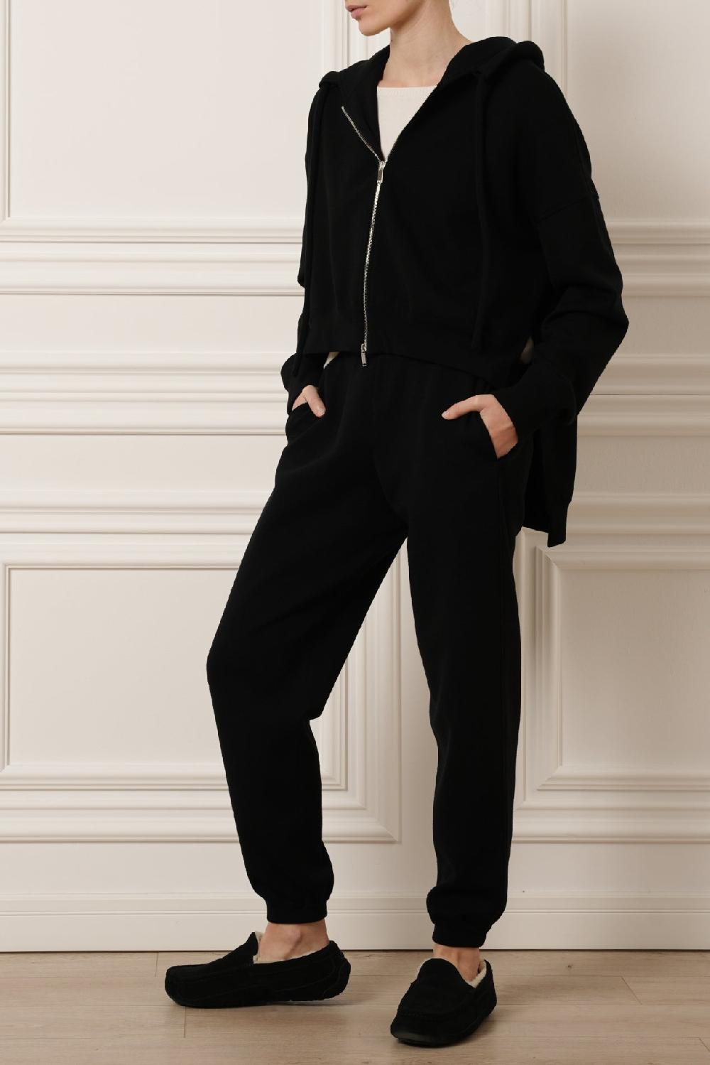 Rhea Costa Gia Jersey Wool Track Pants In Black