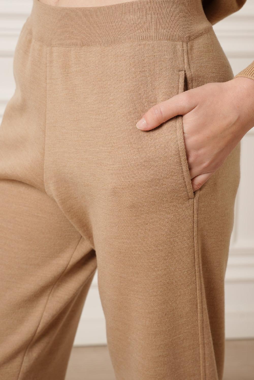 Rhea Costa Gia Jersey Wool Track Pants In Camel
