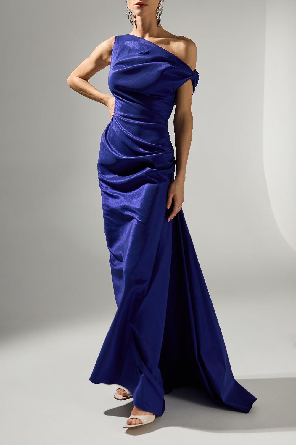 rhea costa Hayfa Dress In Royal-Blue