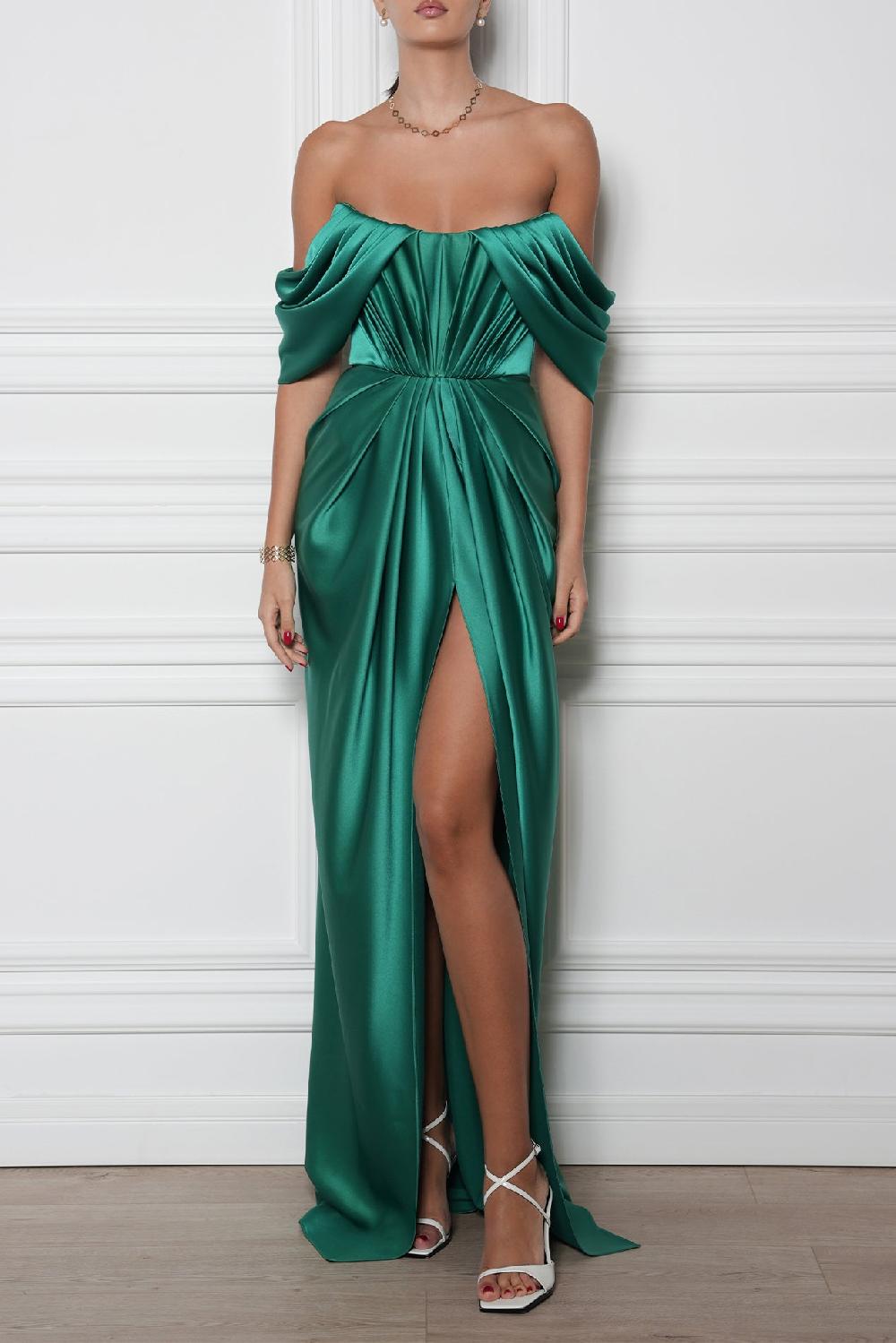 rhea costa Helyna Persian Green Dress