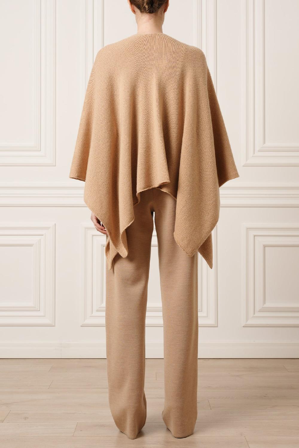 Rhea Costa Hera Cashmere Poncho In Dune