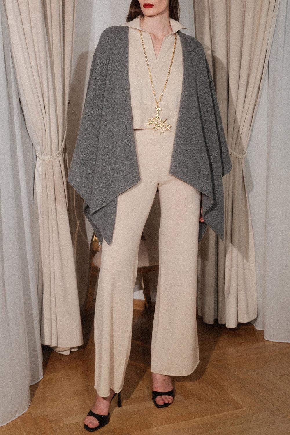 Rhea Costa Hera Cashmere Poncho In Windsor