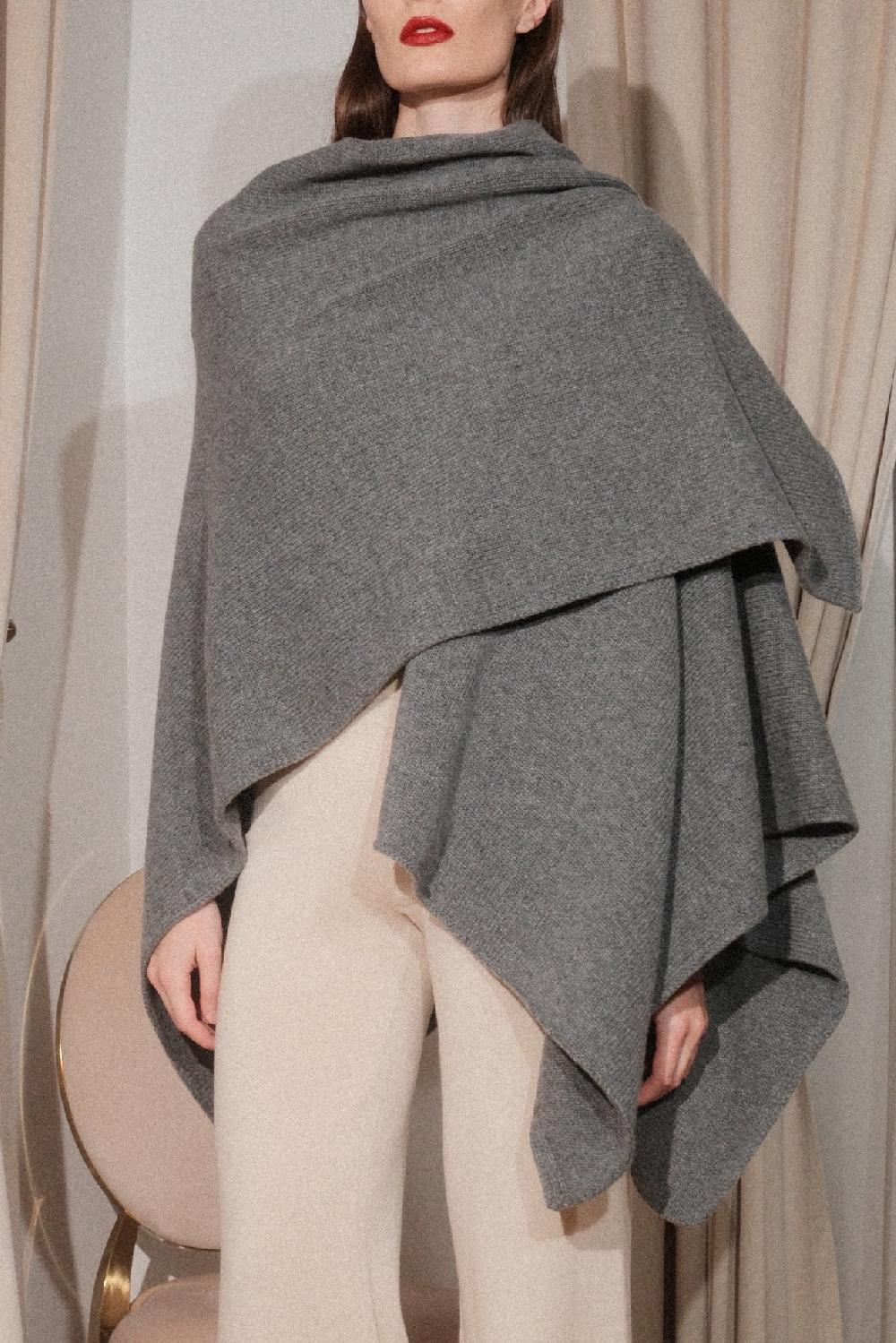 rhea costa Hera Cashmere Poncho In Windsor