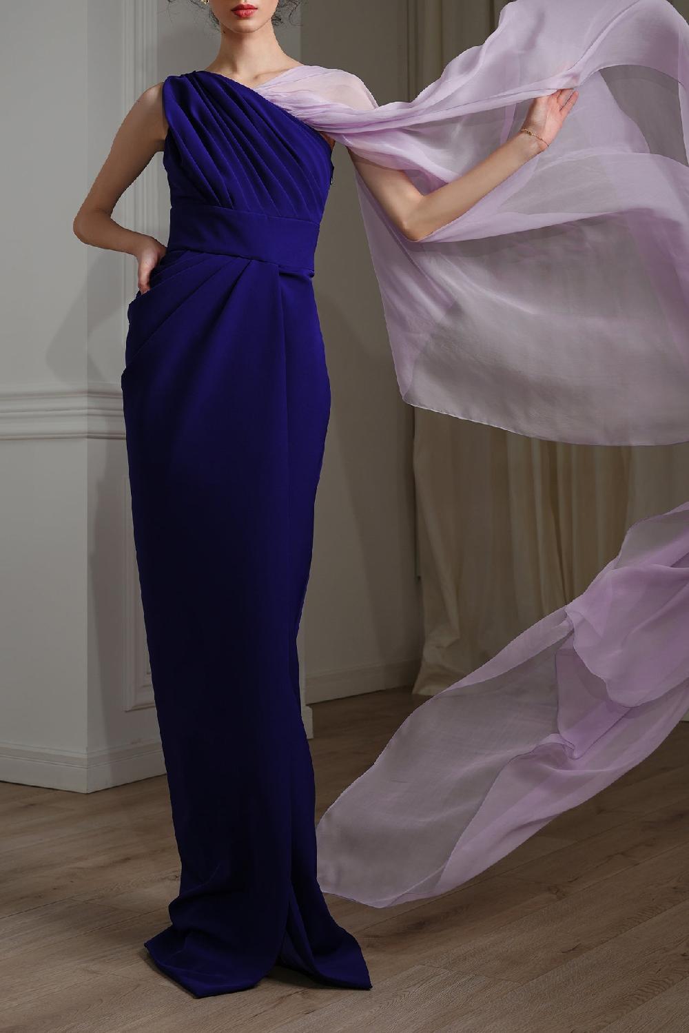 rhea costa Hope Dress In Indigo-Lilac