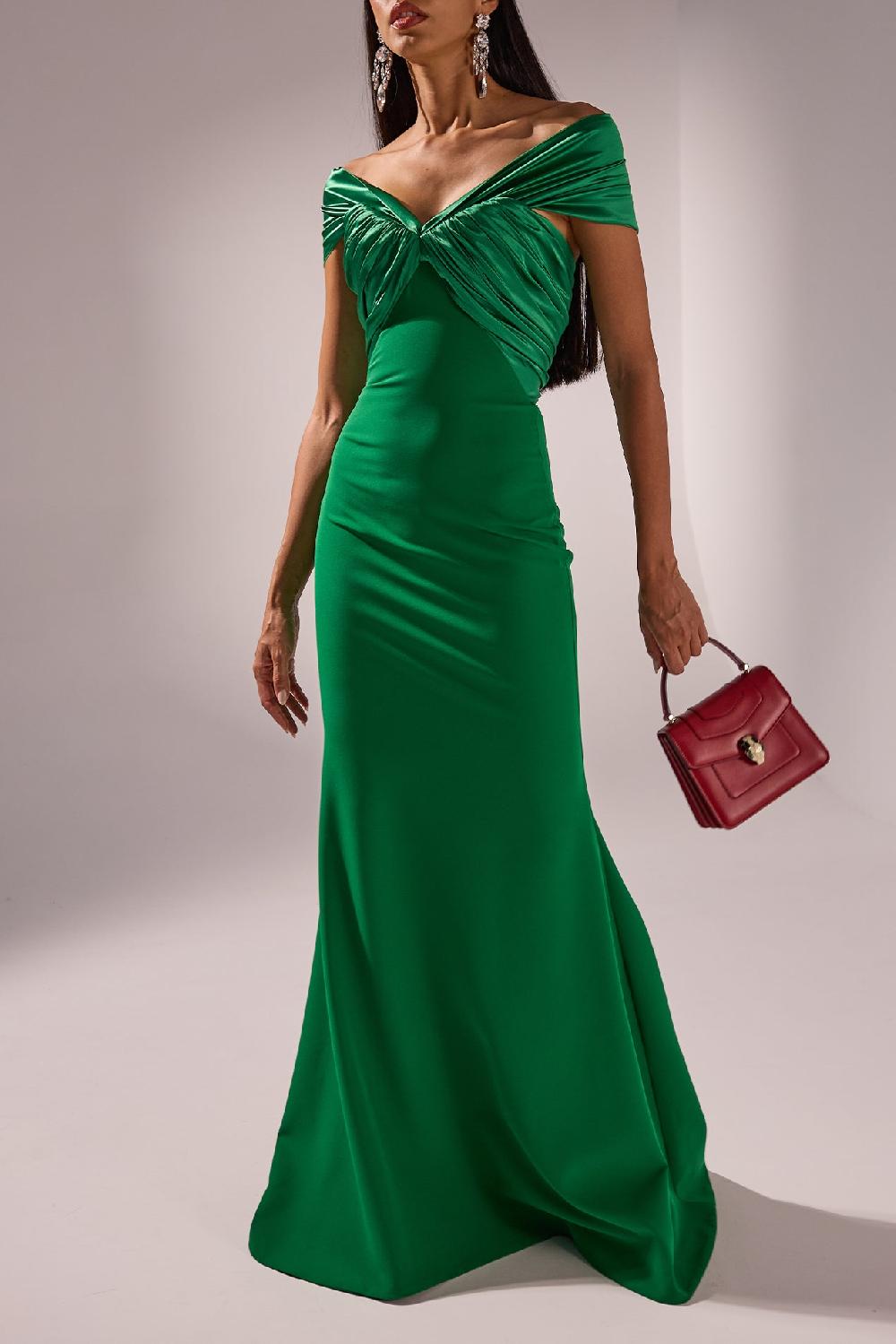 rhea costa Iram Long Dress In Fresh-Green
