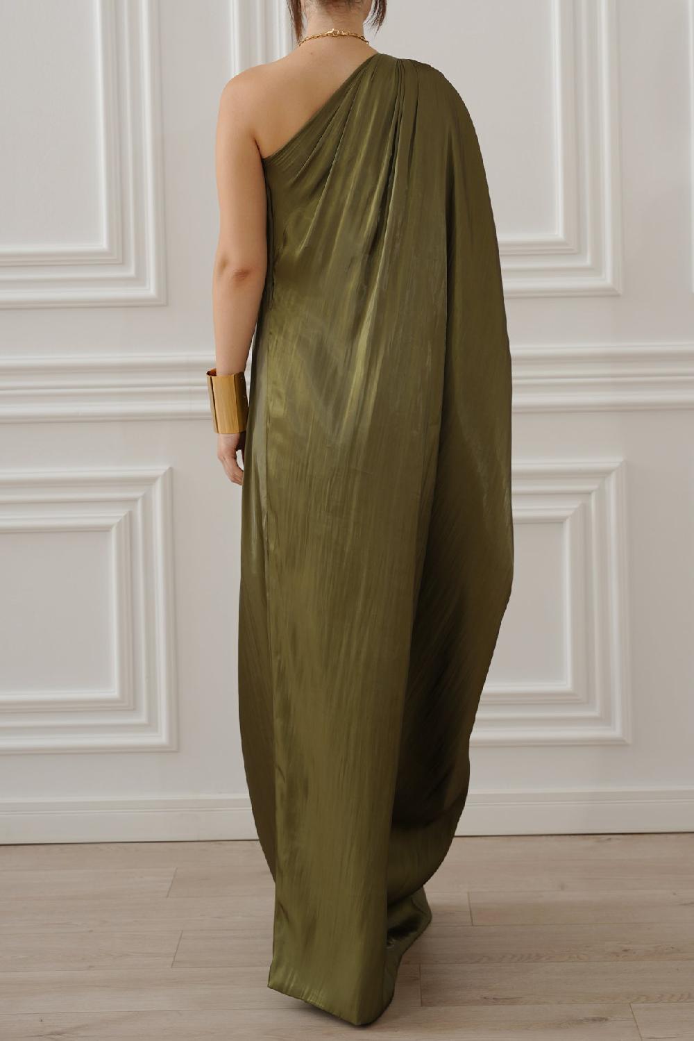 Rhea Costa Isla Long Dress In Olive