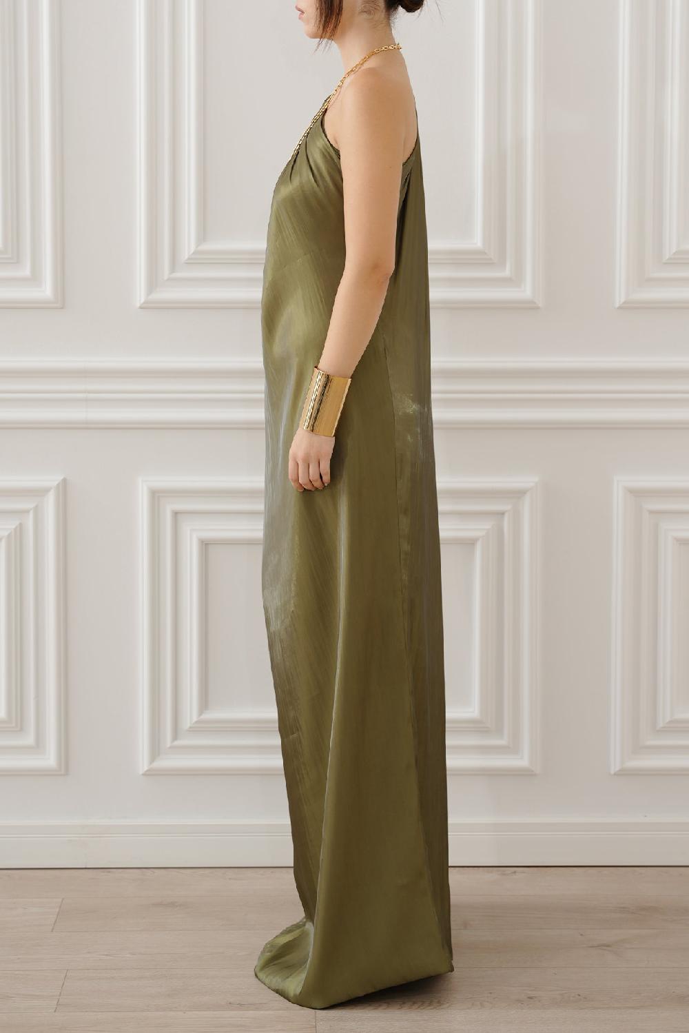 Rhea Costa Isla Long Dress In Olive
