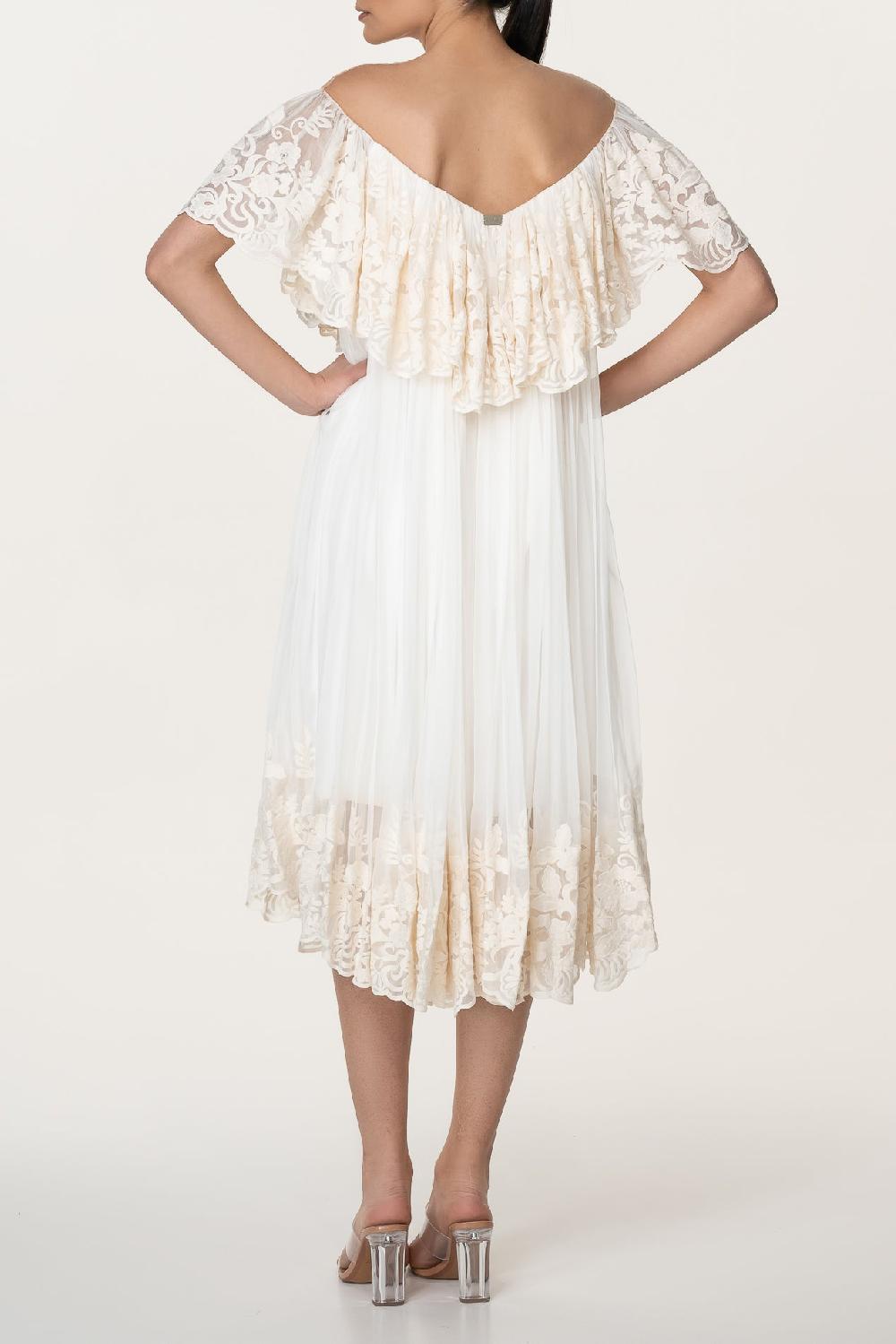 Rhea Costa Jade Ivory Boho Midi Dress